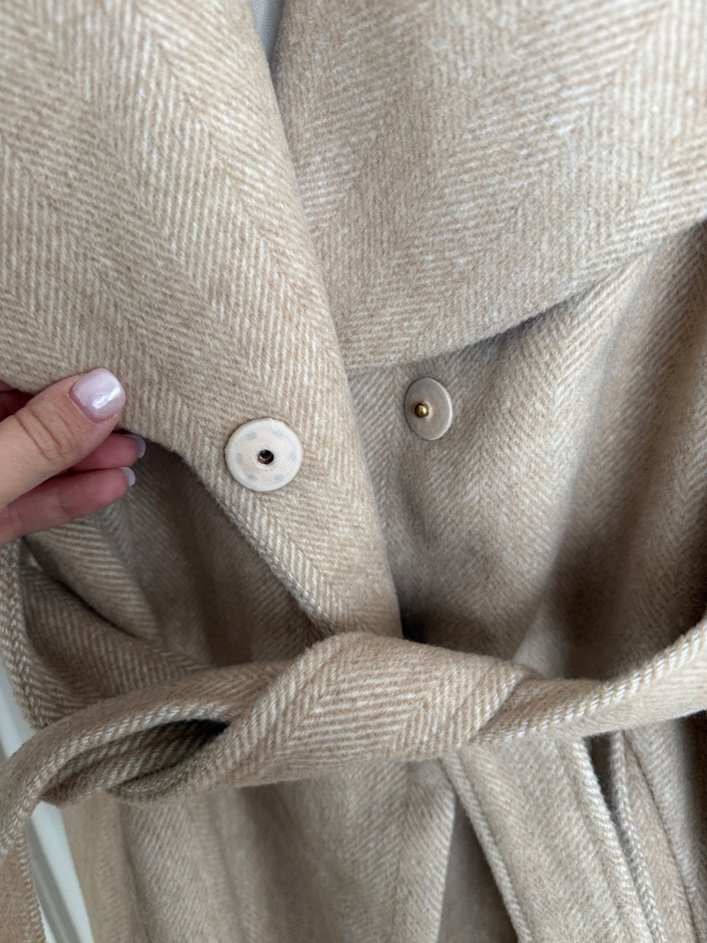 Rachel Parcell Wrap Tan Belted Coat - Picture 3 of 3